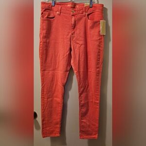 Michael Kors Izzy Skinny Mid-Rise Sangria Color Jeans Women's Size 12 NWT